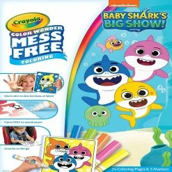 Best deal ⌛ Crayola Baby Shark Color Wonder Set, 24 Mess Free Coloring Pages & 5 Markers, 🔥