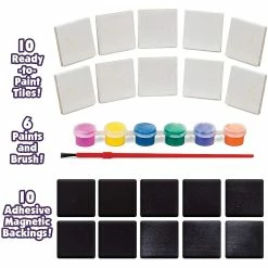 Hot Sale 🔔 Creative Kids DIY Magnetic Mini Tile Art – Paint & Make Your Own Tile Art Ages 6+ 😉 -Cheap Crafts For Girls Store creative kids diy magnetic mini tile art paint and make your own tile art ages 614150727 a02NOWA