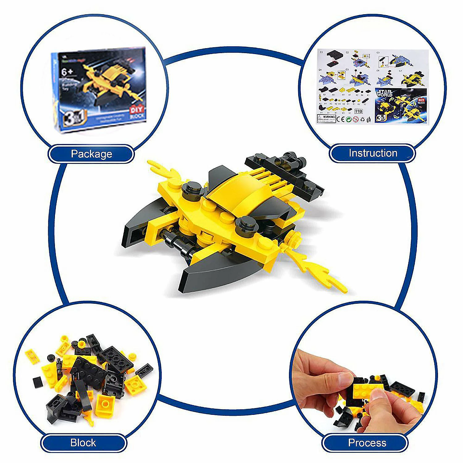 Budget ✨ PopFun-12 Pcs Spaceship Mini Building Blocks ⭐ 6 Budget ✨ PopFun-12 Pcs Spaceship Mini Building Blocks ⭐ - Image 4